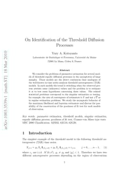 On Identification of the Threshold Diffusion Processes