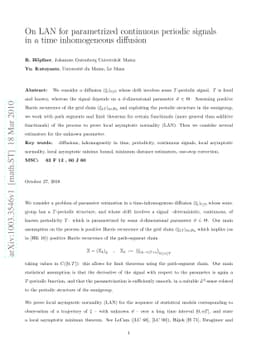 On LAN for parametrized continuous periodic signals in a time
  inhomogeneous diffusion