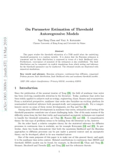 On Parameter Estimation of Threshold Autoregressive Models
