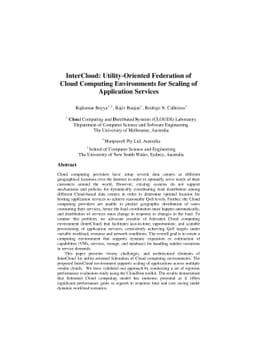 InterCloud: Utility-Oriented Federation of Cloud Computing Environments
  for Scaling of Application Services