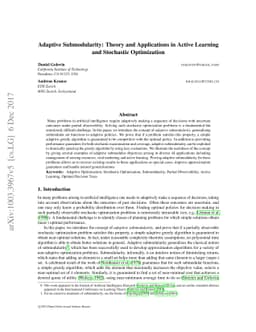 Adaptive Submodularity: Theory and Applications in Active Learning and
  Stochastic Optimization