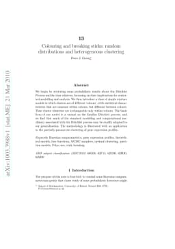 Colouring and breaking sticks: random distributions and heterogeneous
  clustering