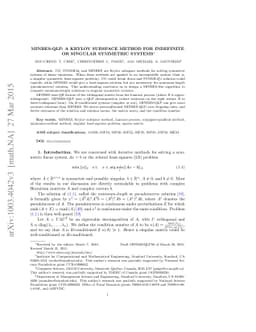 MINRES-QLP: a Krylov subspace method for indefinite or singular
  symmetric systems