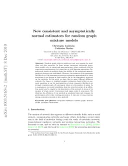 New consistent and asymptotically normal estimators for random graph
  mixture models