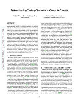 Determinating Timing Channels in Compute Clouds