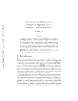 Ideal-Theoretic Strategies for Asymptotic Approximation of Marginal
  Likelihood Integrals