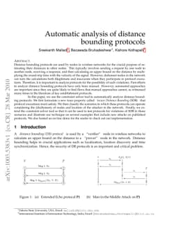 Automatic analysis of distance bounding protocols