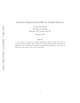 Stochastic Stepwise Ensembles for Variable Selection