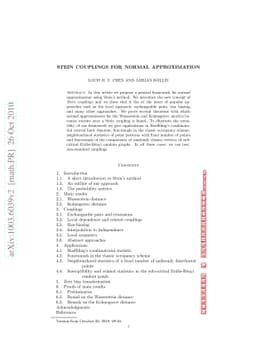 Stein couplings for normal approximation