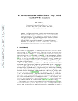 A Characterization of Combined Traces Using Labeled Stratified Order
  Structures