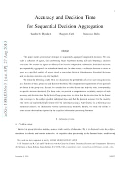 Accuracy and Decision Time for Sequential Decision Aggregation