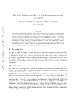 Distributed anonymous discrete function computation