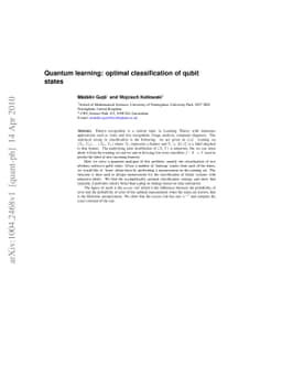 Quantum learning: optimal classification of qubit states