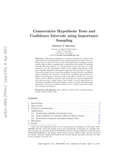 Conservative Hypothesis Tests and Confidence Intervals using Importance
  Sampling