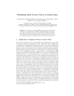 Publishing Math Lecture Notes as Linked Data