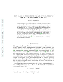 How close is the sample covariance matrix to the actual covariance
  matrix?