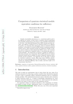 Comparison of quantum statistical models: equivalent conditions for
  sufficiency