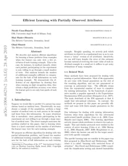 Efficient Learning with Partially Observed Attributes