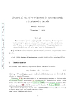 Sequential adaptive estimators in nonparametric autoregressive models