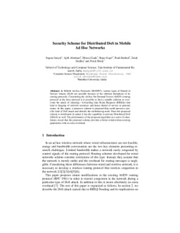 Security Scheme for Distributed DoS in Mobile Ad Hoc Networks