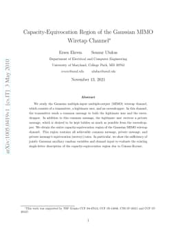 Capacity-Equivocation Region of the Gaussian MIMO Wiretap Channel