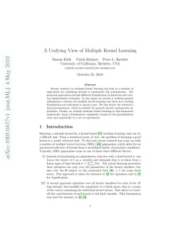 A Unifying View of Multiple Kernel Learning