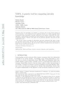 YAPA: A generic tool for computing intruder knowledge