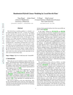 Randomized hybrid linear modeling by local best-fit flats
