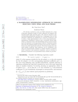 A majorization-minimization approach to variable selection using spike
  and slab priors