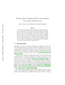 Training linear ranking SVMs in linearithmic time using red-black trees