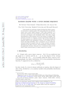 Random graphs with a given degree sequence