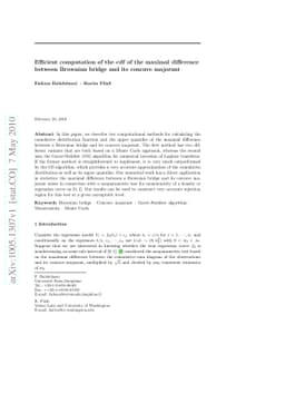 Efficient computation of the cdf of the maximal difference between
  Brownian bridge and its concave majorant