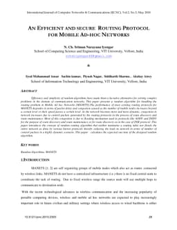 An Efficient and Secure Routing Protocol for Mobile Ad-Hoc Networks