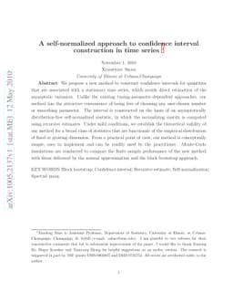A self-normalized approach to confidence interval construction in time
  series