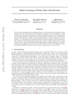 Online Learning of Noisy Data with Kernels