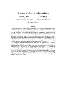 Deploying Wireless Networks with Beeps