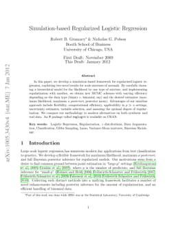 Simulation-based Regularized Logistic Regression