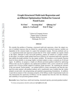 Graph-Structured Multi-task Regression and an Efficient Optimization
  Method for General Fused Lasso