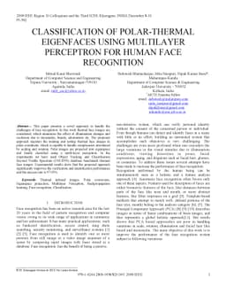 Classification of Polar-Thermal Eigenfaces using Multilayer Perceptron
  for Human Face Recognition