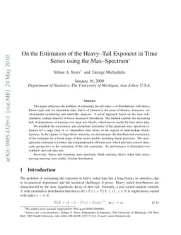 On the Estimation of the Heavy-Tail Exponent in Time Series using the
  Max-Spectrum