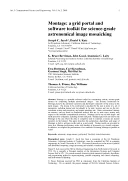 Montage: a grid portal and software toolkit for science-grade
  astronomical image mosaicking