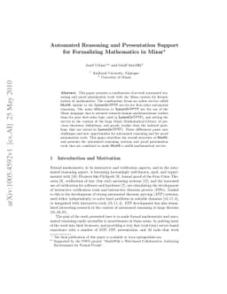 Automated Reasoning and Presentation Support for Formalizing Mathematics
  in Mizar
