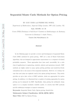 Sequential Monte Carlo Methods for Option Pricing