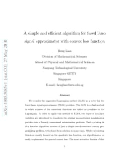 A simple and efficient algorithm for fused lasso signal approximator
  with convex loss function
