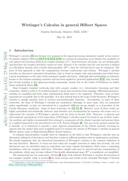Wirtinger's Calculus in general Hilbert Spaces
