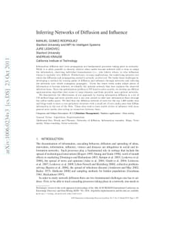 Inferring Networks of Diffusion and Influence