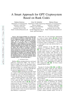 A Smart Approach for GPT Cryptosystem Based on Rank Codes