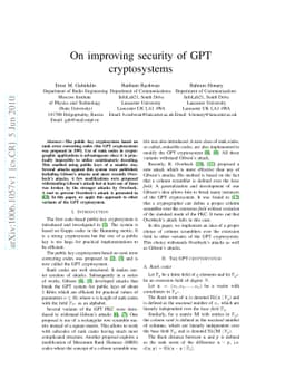 On improving security of GPT cryptosystems
