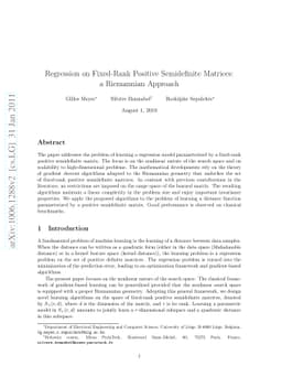 Regression on fixed-rank positive semidefinite matrices: a Riemannian
  approach