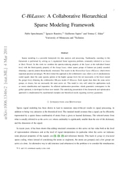 C-HiLasso: A Collaborative Hierarchical Sparse Modeling Framework
